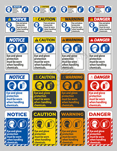 处理化学品时必须戴护眼手套和图片