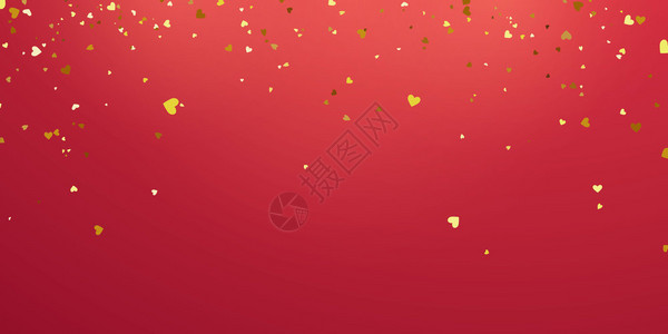 情人节日横幅模板彩色心胸金丝带庆祝豪华贺卡背景图片