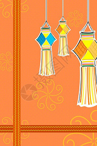 用蜡烛绘制diwali卡插图图片