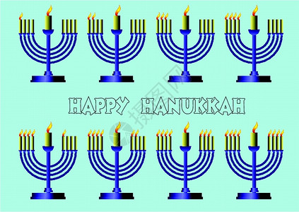 Hanukkah符号矢量彩色插图图片