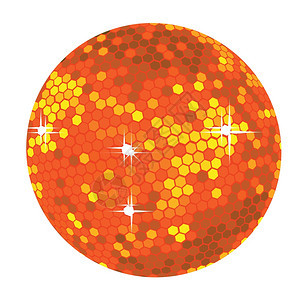 白色背景上孤立的明亮红色迪斯科球插图很容易编辑颜色图片