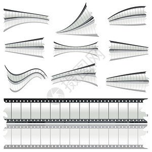 白色背景的反面底片条图片