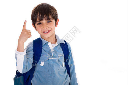 与世隔绝的白人背景有手指的年轻在校男孩图片