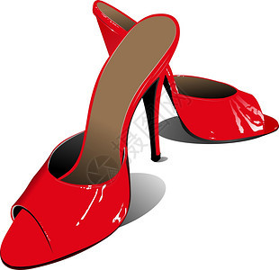 时装女红鞋矢量插图图片