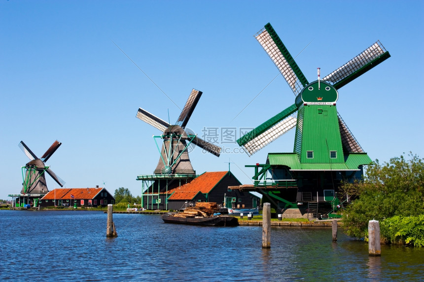 荷兰的MillsinHolland荷兰的传统和直接里程碑图片