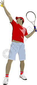 网球玩家设计师的彩色矢量插图背景图片