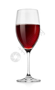 白背景上的红葡萄酒孤立图片
