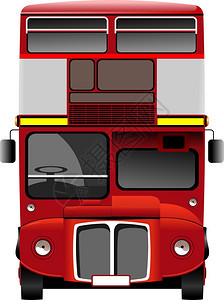 伦敦双Decker红色巴士矢量插图背景图片