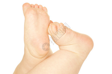 白被孤立的新生婴儿脚图片