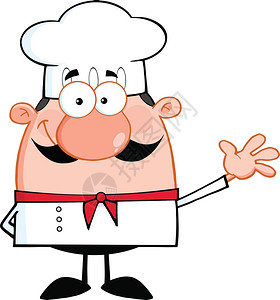 可爱的小厨师卡通字符背景图片