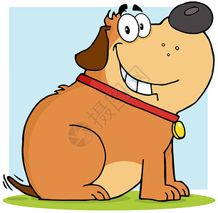 布朗发胖狗快乐卡通马斯科特字符图片
