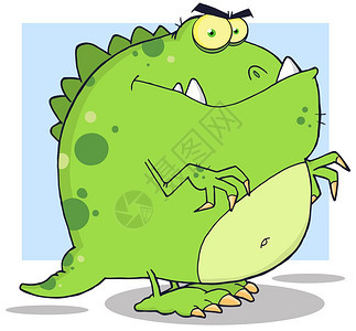 绿色恐龙漫画字符图片