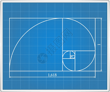 黄金螺旋分割蓝图图片
