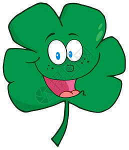 快乐的绿色Clover卡通字符图片