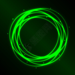 具有绿色等离子圆形效果矢量图解的摘要背景图片