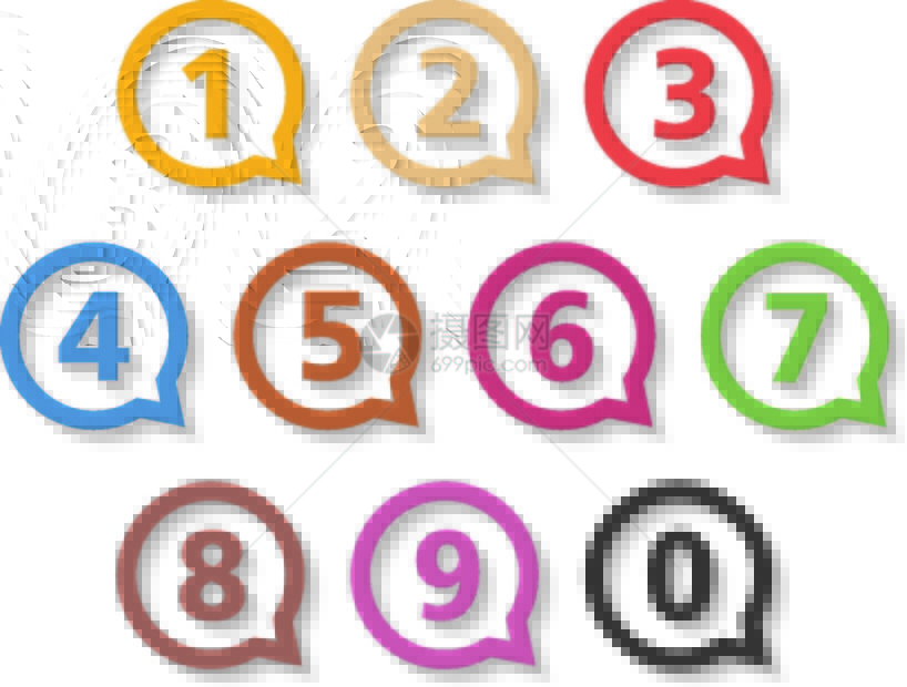 彩色圆圈数字矢量设计元素