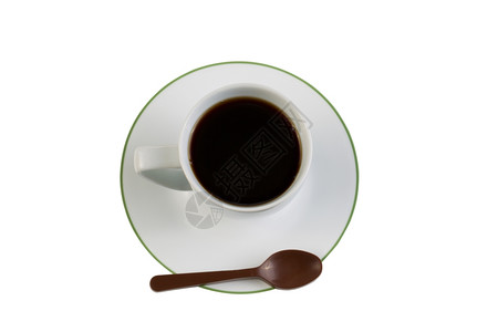黑咖啡小杯子牛奶巧克力汤匙和茶碟图片
