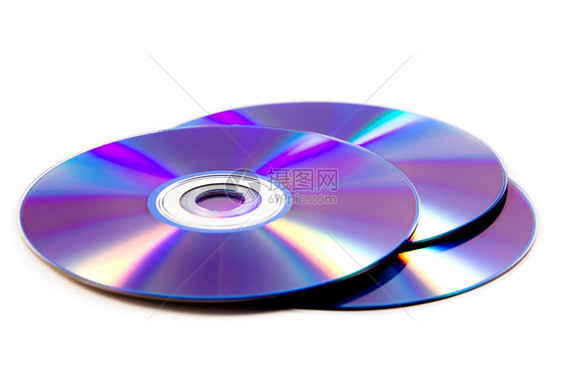 cdromsCD白色背景上的DVD磁盘图片