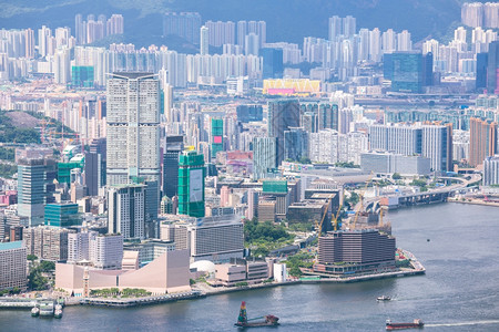 来自维多利亚峰的海陆港九龙图片