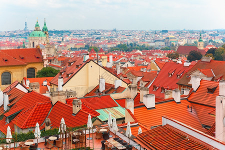捷克布拉格老城小区空中观测图片