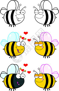 卡通可爱的蜜蜂图片
