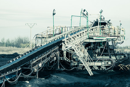 露天煤矿棕色传送器背景图片