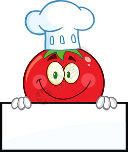 面条符号上的番茄大厨卡通马斯科字符背景图片