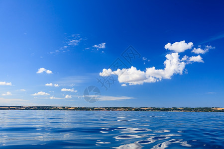 美丽的海景平面和天空静的景象自然构成风景背景图片