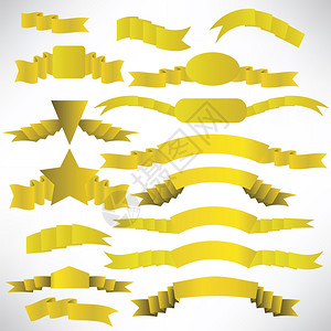 用于设计和装饰的带条纹黄丝里宾斯收藏设计元素白背景上的旗帜图片
