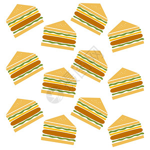 三明治样式设置主题矢量艺术插图图片