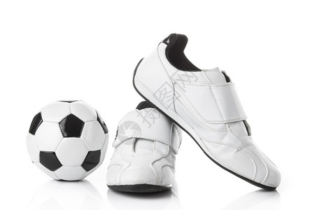 冰爪鞋足球和运动鞋背景
