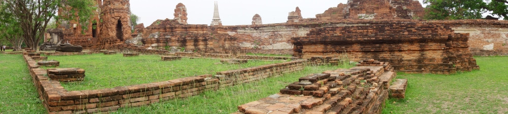 泰国Ayutthaya历史城市YaiChaimongkolWatYaiChaimongkol古老的佛像图片