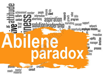 AbileneParadox字词云带有橙色横幅图像的象上面有高梁的拼图可以用于任何图形设计决定词云上面有黄色横幅图片