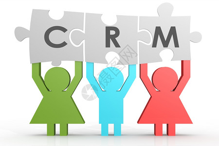 CRM客户关系管理拼图在一线像中高射完成艺术作品可用于任何图形设计图片