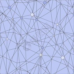 蓝背景圆点和连接抽象几何背景图片