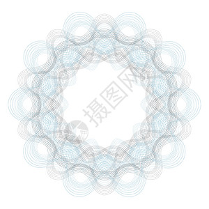 白色背景上孤立的装饰圆环波框架装饰图片
