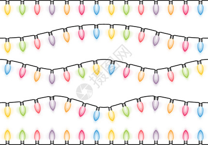 无缝圣诞灯图片