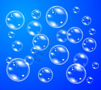 蓝色透明泡沫图片
