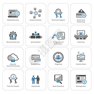 平面设计图标集商业和财务单独说明平面设计业务图标集图片