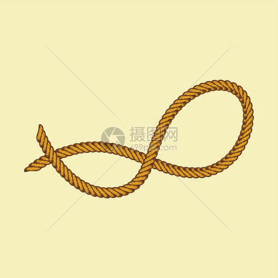 古老的棕色绳子主题矢量艺术插图图片