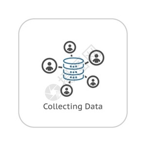 正在收集数据图标平坦设计收集数据图标商业概念孤立说明图片