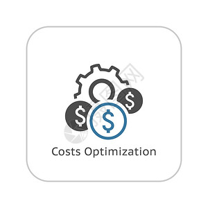 成本优化图标平面设计商业和金融单独说明图片