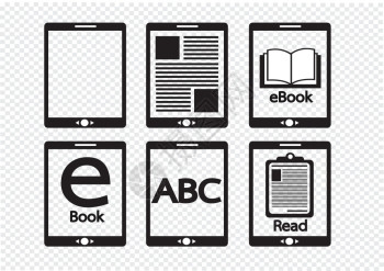 电子书阅读器和图标集图片