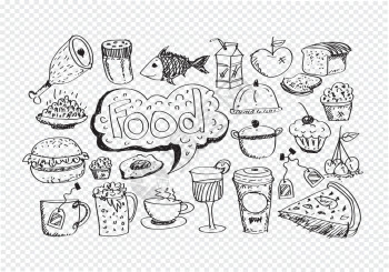 手绘食物食品图标背景