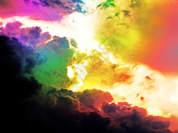 在已过滤的图像中天云季节颜色彩美丽的化编辑图片