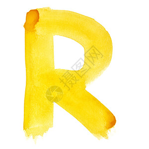 字母R白色背景上的R水彩字母背景