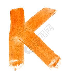 白色背景上的K水彩字母图片