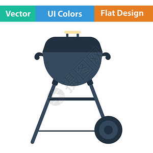 烧烤架平面设计图标背景图片