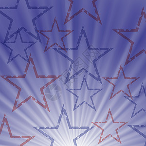 美国独立日的星浪蓝背景图片