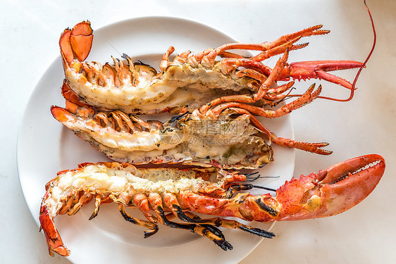 龙虾烤美食新鲜海美食图片